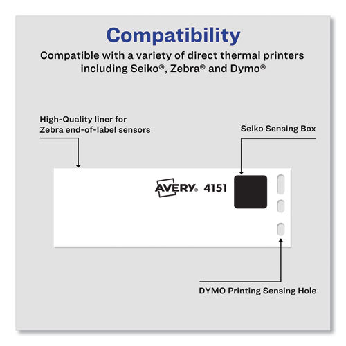 Thermal Printer Labels, Thermal Printers, 1.13 X 3.5, Clear, 120/roll, 1 Roll/pack