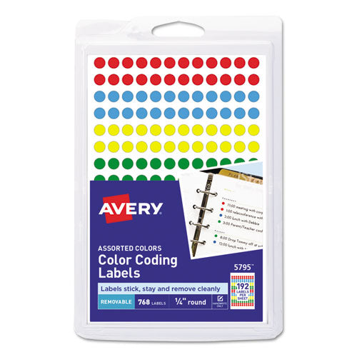 Handwrite Only Self-adhesive Removable Round Color-coding Labels, 0.5" Dia, Light Blue, 60/sheet, 14 Sheets/pack, (5050)