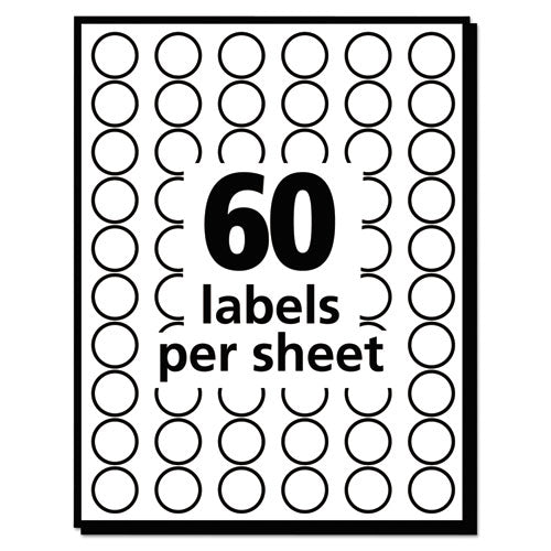 Handwrite Only Self-adhesive Removable Round Color-coding Labels, 0.5" Dia, Neon Red, 60/sheet, 14 Sheets/pack, (5051)