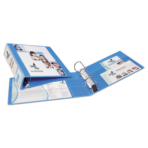 Heavy-duty Non Stick View Binder With Durahinge And Slant Rings, 3 Rings, 3" Capacity, 11 X 8.5, Light Blue, (5601)