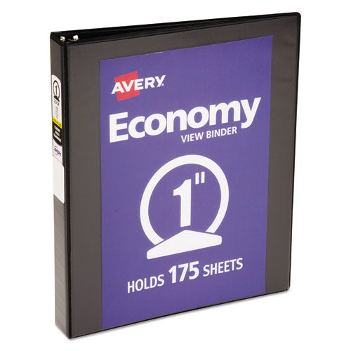 Economy View Binder With Round Rings , 3 Rings, 0.5" Capacity, 11 X 8.5, White, (5706)