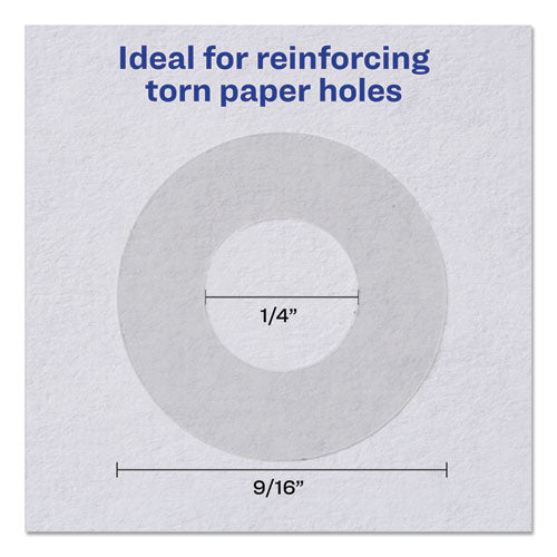 Dispenser Pack Hole Reinforcements, 0.25" Dia, Clear, 200/pack, (5721)