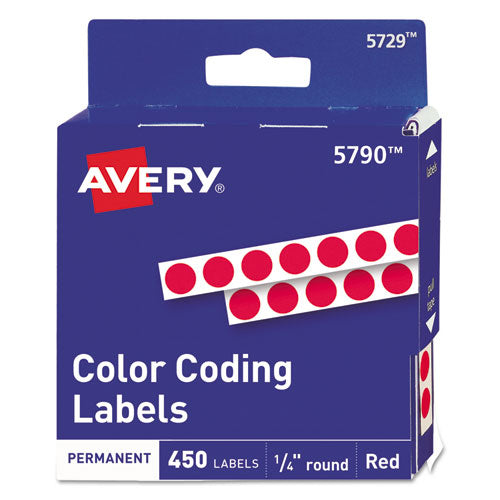 Handwrite-only Permanent Self-adhesive Round Color-coding Labels In Dispensers, 0.25" Dia, Green, 450/roll, (5791)