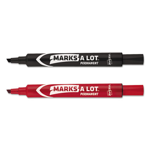 Marks A Lot Regular Desk-style Permanent Marker, Broad Chisel Tip, Green, Dozen (7885)