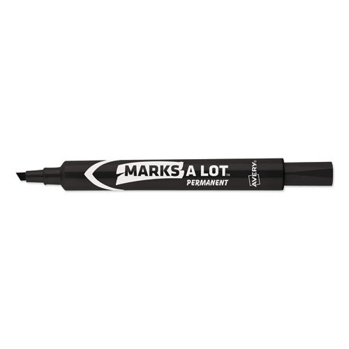 Marks A Lot Large Desk-style Permanent Marker, Broad Chisel Tip, Yellow, Dozen (8882)