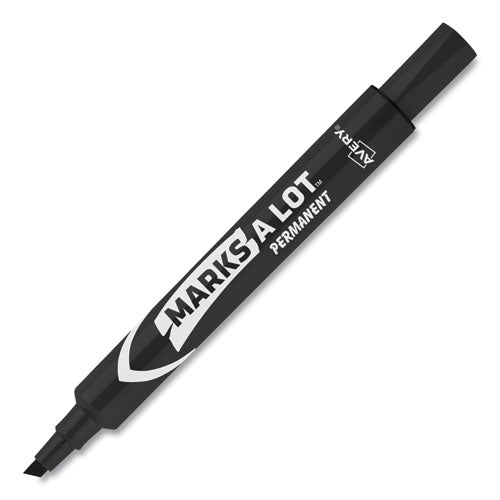 Marks A Lot Large Desk-style Permanent Marker, Broad Chisel Tip, Black, Dozen (8888)