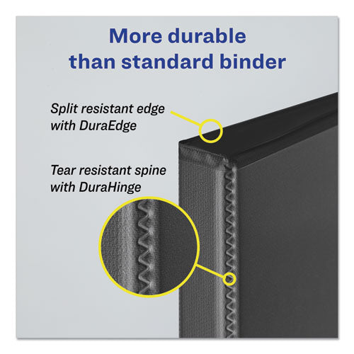 Durable View Binder With Durahinge And Ezd Rings, 3 Rings, 3" Capacity, 11 X 8.5, Black, (9700)