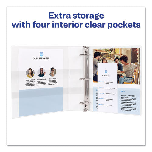 Durable View Binder With Durahinge And Ezd Rings, 3 Rings, 5" Capacity, 11 X 8.5, White, (9901)