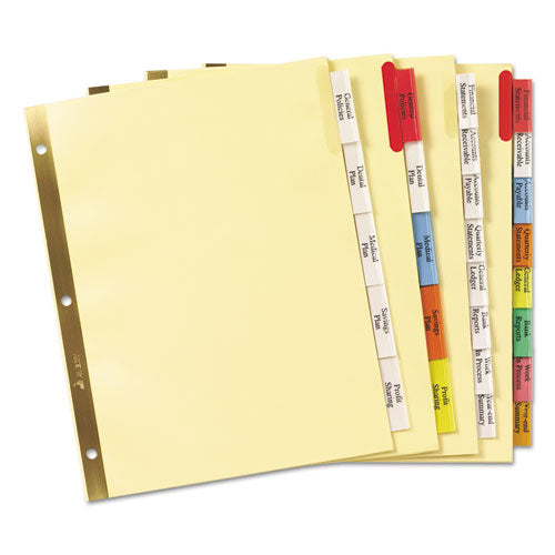 Insertable Big Tab Dividers, 5-tab, Double-sided Gold Edge Reinforcing, 11 X 8.5, Buff, Clear Tabs, 1 Set