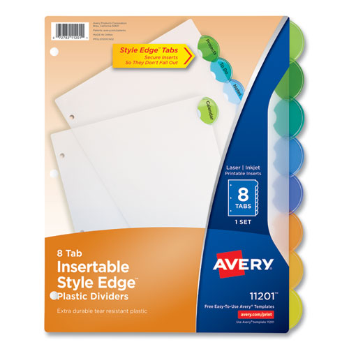 Insertable Style Edge Tab Plastic Dividers, 7-hole Punched, 5-tab, 8.5 X 5.5, Translucent, 1 Set