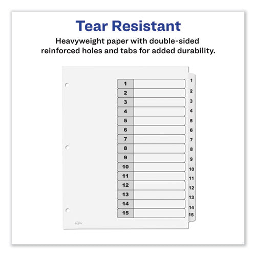 Customizable Toc Ready Index Black And White Dividers, 15-tab, 1 To 15, 11 X 8.5, 1 Set