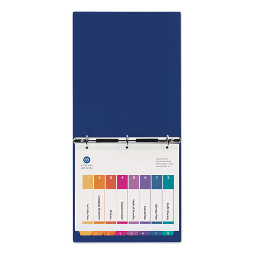 Customizable Toc Ready Index Multicolor Tab Dividers, Extra Wide Tabs, 8-tab, 1 To 8, 11 X 9.25, White, 1 Set