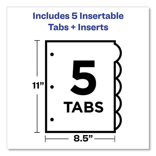 Insertable Style Edge Tab Plastic Dividers, 5-tab, 11 X 8.5, Translucent, 1 Set