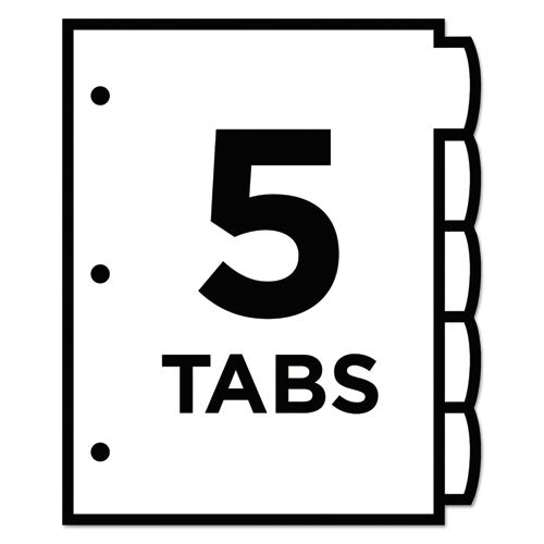 Insertable Style Edge Tab Plastic 1-pocket Dividers, 5-tab, 11.25 X 9.25, Translucent, 1 Set