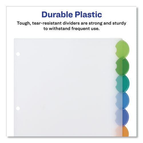 Insertable Style Edge Tab Plastic 1-pocket Dividers, 8-tab, 11.25 X 9.25, Translucent, 1 Set