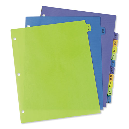 Durable Preprinted Plastic Tab Dividers, 12-tab, A To Z, 11 X 8.5, Assorted, 1 Set