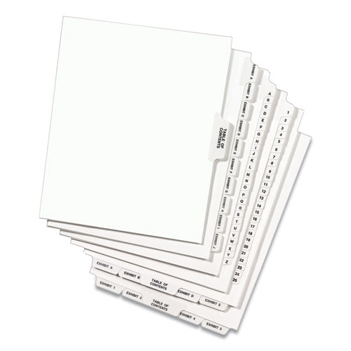 Preprinted Legal Exhibit Side Tab Index Dividers, Avery Style, 26-tab, 26 To 50, 11 X 8.5, White, 1 Set