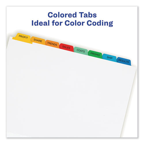 Print And Apply Index Maker Clear Label Dividers, 8-tab, Color Tabs, 11 X 8.5, White, Traditional Color Tabs, 1 Set