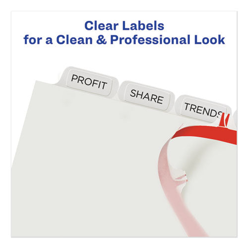 Print And Apply Index Maker Clear Label Dividers, 8-tab, 11 X 8.5, White, 1 Set