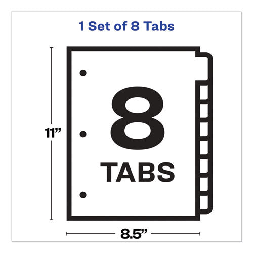 Print And Apply Index Maker Clear Label Dividers, 8-tab, 11 X 8.5, White, 1 Set