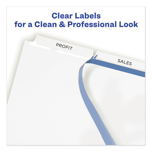 Print And Apply Index Maker Clear Label Dividers, 3-tab, White Tabs, 11 X 8.5, White, 5 Sets