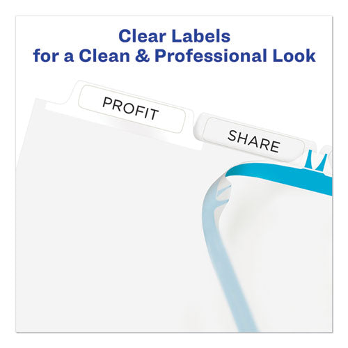 Print And Apply Index Maker Clear Label Dividers, 5-tab, White Tabs, 11 X 8.5, White, 5 Sets