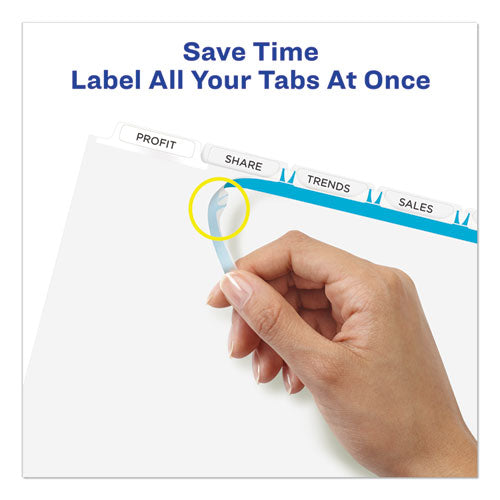 Print And Apply Index Maker Clear Label Dividers, 5-tab, White Tabs, 11 X 8.5, White, 5 Sets