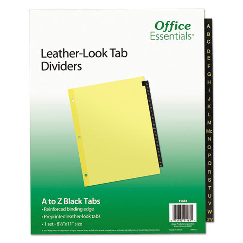 Preprinted Black Leather Tab Dividers, 12-tab, Jan. To Dec., 11 X 8.5, Buff, 1 Set