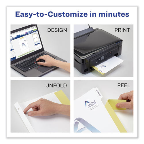 Customizable Print-on Dividers, 3-hole Punched, 5-tab, 11 X 8.5, White, 1 Set