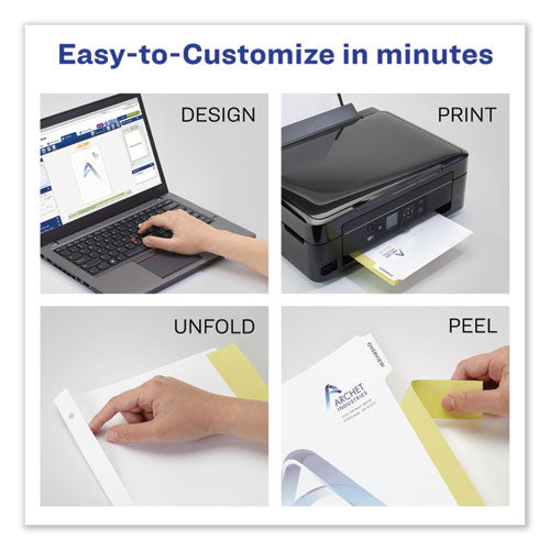 Customizable Print-on Dividers, 3-hole Punched, 8-tab, 11 X 8.5, White, 5 Sets