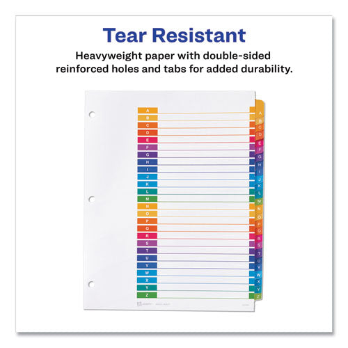 Customizable Table Of Contents Ready Index Multicolor Dividers, 26-tab, A To Z, 11 X 8.5, White, 6 Sets