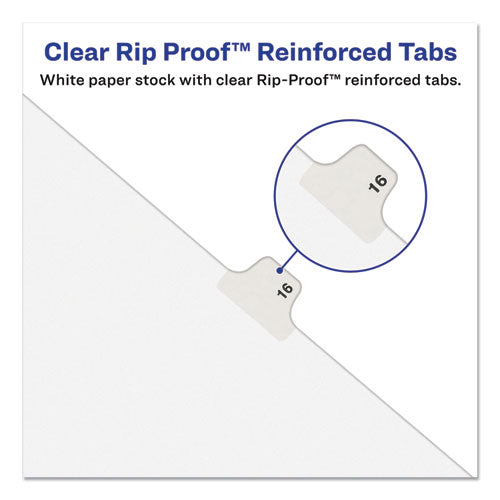 Preprinted Legal Exhibit Side Tab Index Dividers, Avery Style, 25-tab, Table Of Contents, 11 X 8.5, White, 25/pack