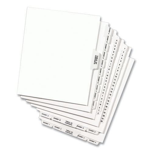 Preprinted Legal Exhibit Side Tab Index Dividers, Avery Style, 10-tab, 15, 11 X 8.5, White, 25/pack