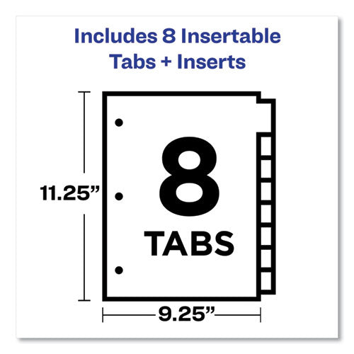 Big Tab Insertable Two-pocket Plastic Dividers, 8-tab, 11.13 X 9.25, Assorted, 1 Set