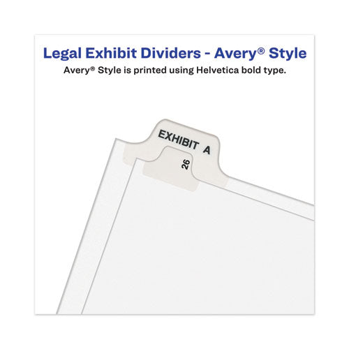 Avery-style Preprinted Legal Bottom Tab Dividers, 26-tab, Exhibit S, 11 X 8.5, White, 25/pack