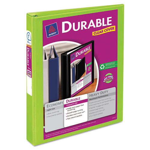 Durable View Binder With Durahinge And Slant Rings, 3 Rings, 0.5" Capacity, 11 X 8.5, Black