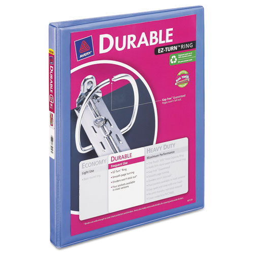 Durable View Binder With Durahinge And Slant Rings, 3 Rings, 0.5" Capacity, 11 X 8.5, Black