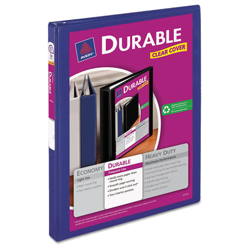 Durable View Binder With Durahinge And Slant Rings, 3 Rings, 0.5" Capacity, 11 X 8.5, Black