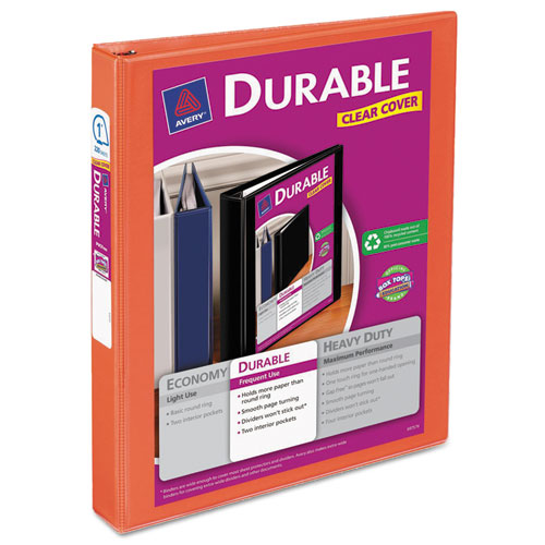 Durable View Binder With Durahinge And Slant Rings, 3 Rings, 0.5" Capacity, 11 X 8.5, Black