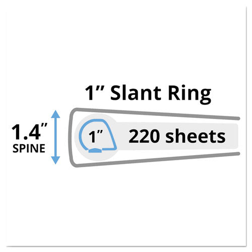 Durable View Binder With Durahinge And Slant Rings, 3 Rings, 1" Capacity, 11 X 8.5, White