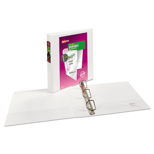 Durable View Binder With Durahinge And Slant Rings, 3 Rings, 1.5" Capacity, 11 X 8.5, White