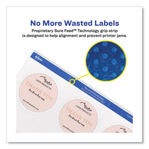 Laser/inkjet Media Labels, Inkjet/laser Printers, 2.5" Dia, Matte White, 9 Labels/sheet, 25 Sheets/pack