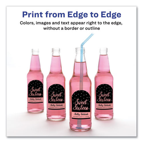 Textured Arched Print-to-the-edge Labels, Laser Printers, 3 X 2.25, White, 9/sheet, 10 Sheets/pack