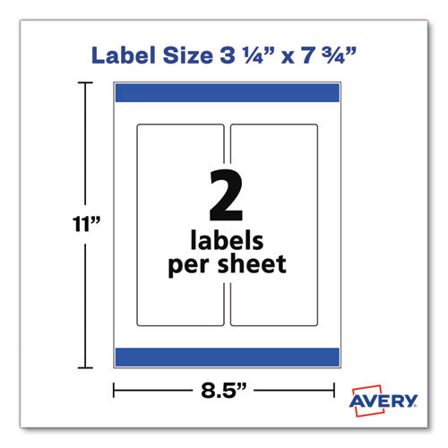 Durable Water-resistant Wraparound Labels W/ Sure Feed, 3.25 X 7.75, 16/pk