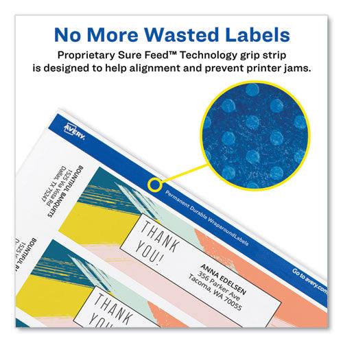 Rectangle Labels, Inkjet/laser Printers, 7.85 X 1.75, Textured White, 5/sheet, 10 Sheets/pack