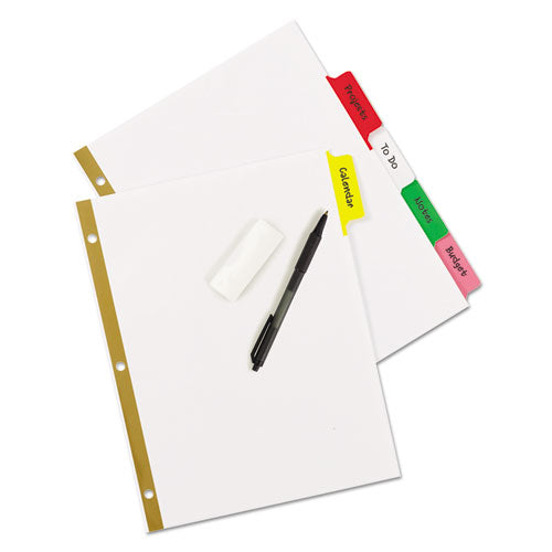 Write And Erase Big Tab Paper Dividers, 5-tab, 11 X 8.5, White, Assorted Tabs, 1 Set