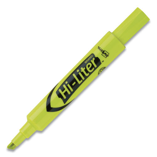 Hi-liter Desk-style Highlighters, Fluorescent Yellow Ink, Chisel Tip, Yellow/black Barrel, 200/box