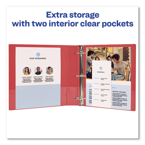 Durable Non-view Binder With Durahinge And Slant Rings, 3 Rings, 1" Capacity, 11 X 8.5, Red