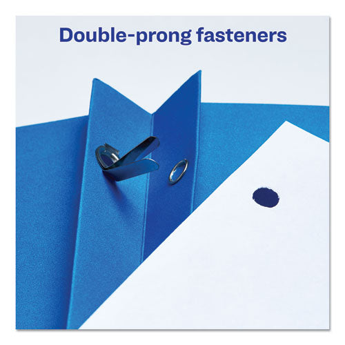 Two-pocket Folder, Prong Fastener, 0.5" Capacity, 11 X 8.5, Light Blue, 25/box