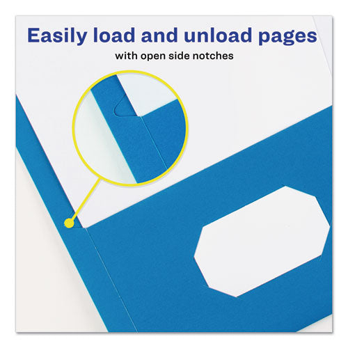 Two-pocket Folder, 40-sheet Capacity, 11 X 8.5, Light Blue, 25/box